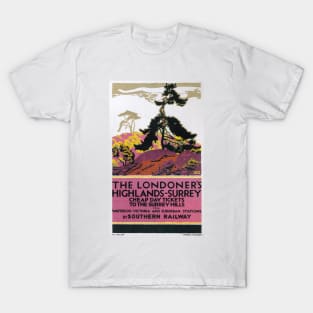 Surrey Hills - SR - Vintage Railway Travel Poster - 1926 T-Shirt